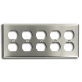 Leviton 84055-40 5-Gang 302 S/S Standard Size Commercial Grade Duplex